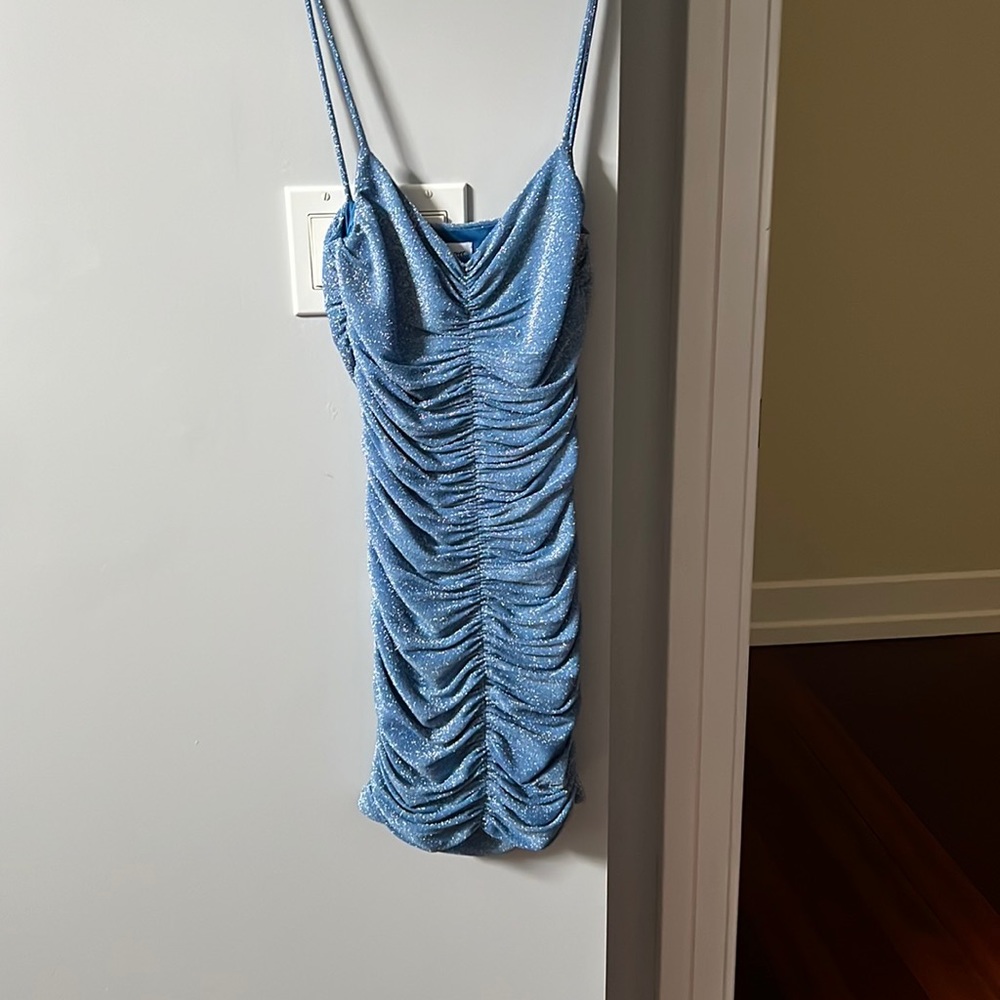 Princess Polly Mini body on blue sequin dress